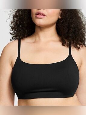 NWT VS PINK XL black square neck sports bra.